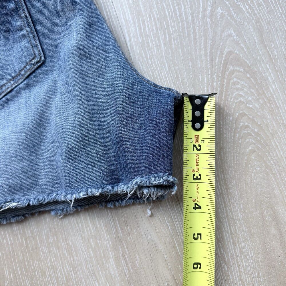 Madewell High-Rise Denim Shorts Sz 31 Raw Hem Medium Wash Cut Offs Coastal Boho - Picture 7 of 8